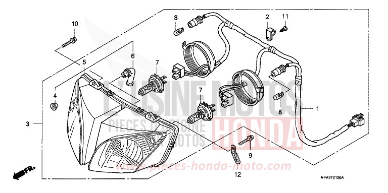 PROJECTEUR de CBF1000 ABS INTERSTELLAR BLACK METALLIC (NHA12) de 2007